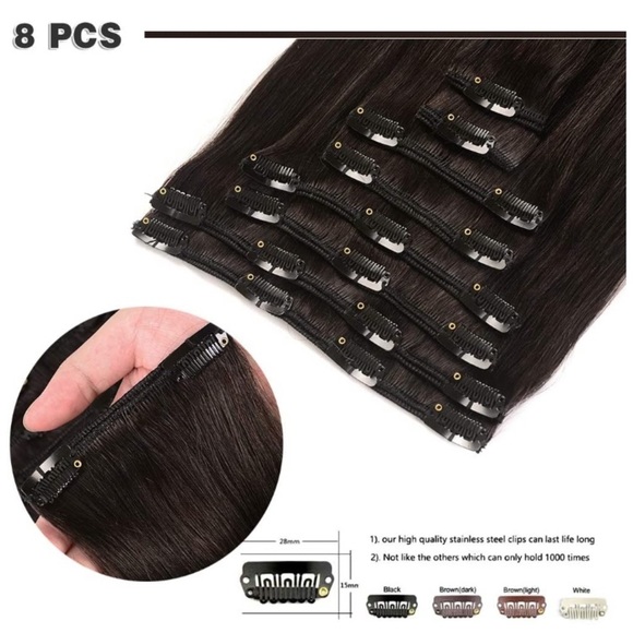 20inch Remy Clip Human Hair Extensions - Picture 6 of 7